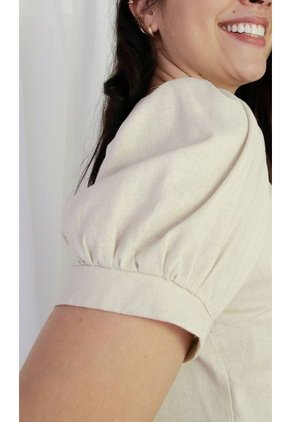 Blusa Para Mujer Manga Corta Beige Marca L&H