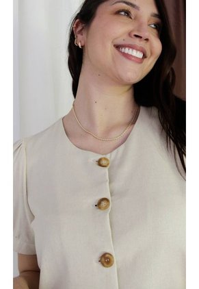 Blusa Para Mujer Manga Corta Beige Marca L&H