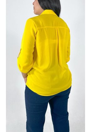 Blusa Para Mujer Manga 3/4 Amarillo Marca L&H Ref. 1F412457