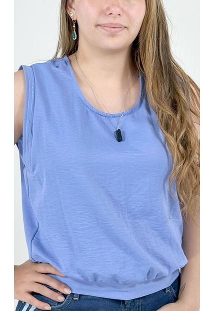 Blusa Para Mujer Manga Sisa Azul Marca L&H