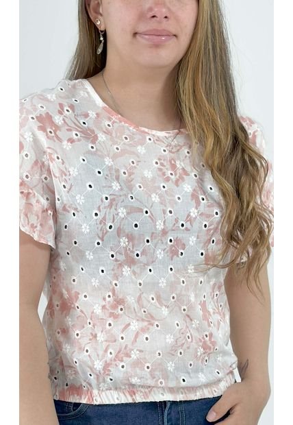 Blusa Para Mujer Manga Corta Rosado Marca L&H