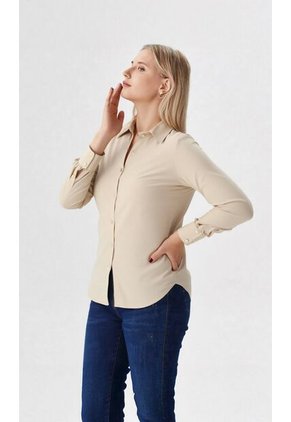 Blusa Para Mujer Manga Larga Beige Marca L&H Ref. 1F412696