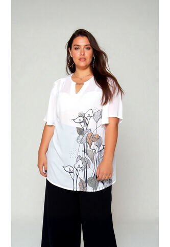 Blusa Para Mujer. Manga Corta Azul Marca L&H Ref. 4R612034 L&H