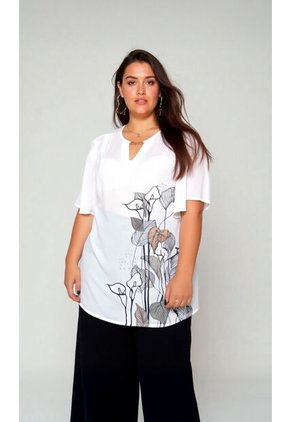 Blusa Para Mujer. Manga Corta Azul Marca L&H Ref. 4R612034