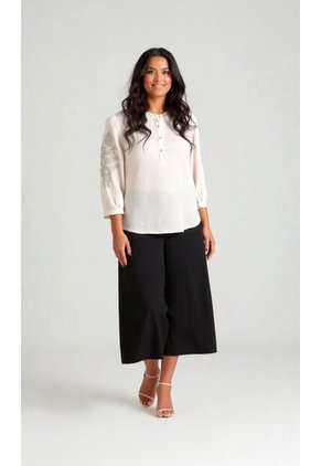 Blusa Para Mujer. Manga 3/4 Beige Marca L&H Ref. 3K612020