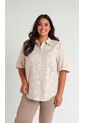 Blusa Para Mujer. Manga Corta Beige Marca L&H Ref. 1F612228 de L&H