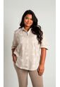Blusa Para Mujer. Manga Corta Beige Marca L&H Ref. 1F612228 de L&H