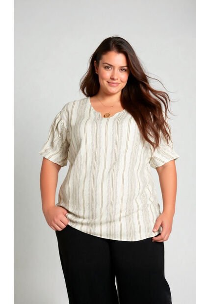 Blusa Para Mujer. Manga Corta Verde Marca L&H Ref. 1F612221