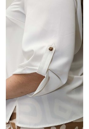 Blusa Para Mujer. Manga 3/4 Blanco Marca L&H Ref. 1F612223