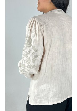 Blusa Para Mujer. Manga 3/4 Beige Marca L&H Ref. 3K612020