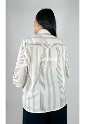 Blusa Para Mujer. Manga 3/4 Beige Marca L&H Ref. 1F612224