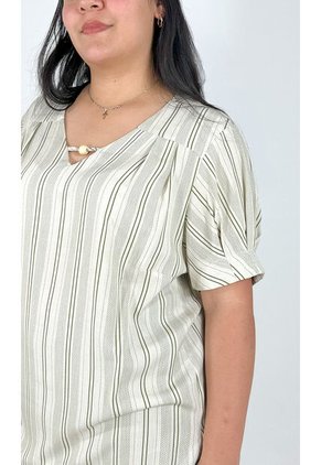 Blusa Para Mujer. Manga Corta Verde Marca L&H Ref. 1F612221