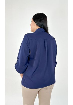 Blusa Para Mujer. Manga 3/4 Azul Oscuro Marca L&H Ref. 1F612223