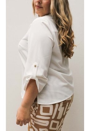 Blusa Para Mujer. Manga 3/4 Blanco Marca L&H Ref. 1F612223