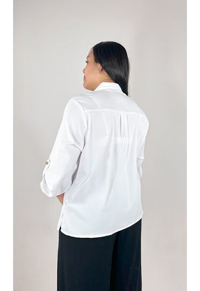 Blusa Para Mujer. Manga 3/4 Blanco Marca L&H Ref. 1F612223