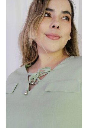 Blusa Para Mujer. Manga 3/4 Verde Marca L&H Ref. 2J612082