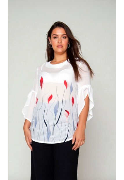 Blusa Para Mujer. Manga 3/4 Coral Marca L&H Ref. 4R612035