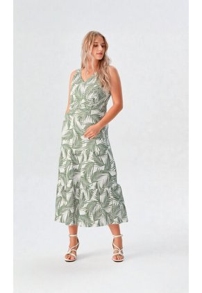 Vestido Para Mujer Manga Sisa Verde Marca L&H Ref. 2J417066