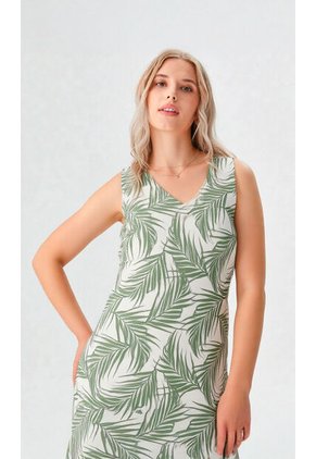 Vestido Para Mujer Manga Sisa Verde Marca L&H Ref. 2J417066