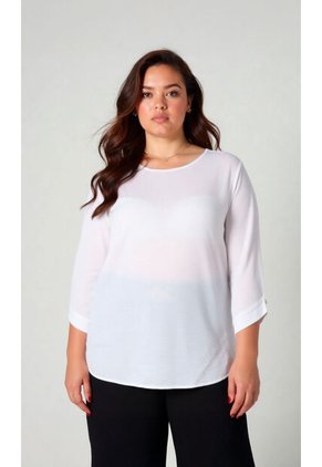 Blusa Para Mujer. Manga 3/4 Blanco Marca L&H Ref. 5P612102