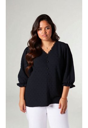 Blusa Para Mujer. Manga 3/4 Negro Marca L&H Ref. 5P612091