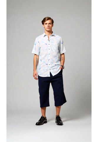 Camisa Para Hombre Manga Corta Azul Marca L&H Ref. 7Y101230 L&H