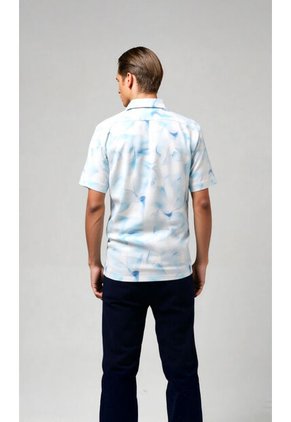 Camisa Para Hombre Manga Corta Azul Marca L&H Ref. 7Y101230