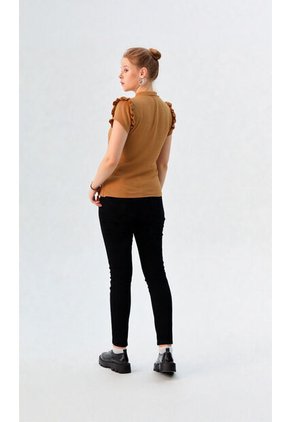 Blusa Para Mujer Manga Corta Taupe Marca L&H Ref. 5P412278