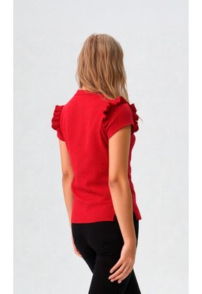 Blusa Para Mujer Manga Corta Vino Marca L&H Ref. 5P412278