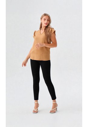 Blusa Para Mujer Manga Corta Taupe Marca L&H Ref. 5P412278