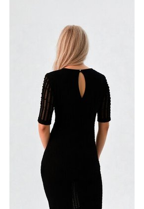 Vestido Para Mujer Manga Corta Negro Marca L&H Ref. 5P417013