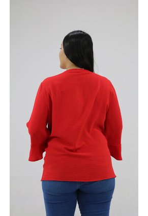 Blusa Para Mujer. Manga 3/4 Rojo Marca L&H Ref. 5P612075