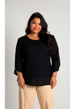 Blusa Para Mujer. Manga 3/4 Negro Marca L&H Ref. 5P612102