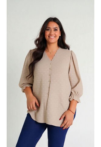 Blusa Para Mujer. Manga 3/4 Beige Marca L&H Ref. 5P612091 L&H