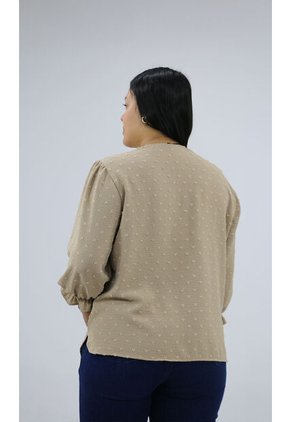 Blusa Para Mujer. Manga 3/4 Beige Marca L&H Ref. 5P612091