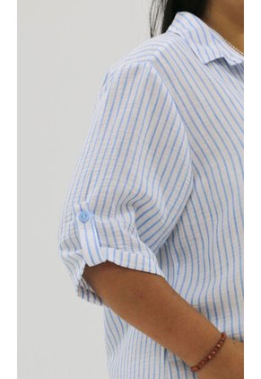 Bluson Para Mujer. Manga Corta Azul Marca L&H Ref. 7D624020