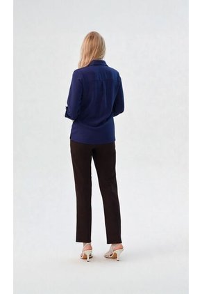 Blusa Para Mujer Manga 3/4 Azul Oscuro Marca L&H Ref. 1F412344