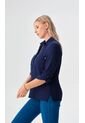 Blusa Para Mujer Manga 3/4 Azul Oscuro Marca L&H Ref. 1F412344 de L&H