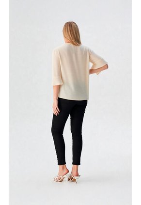 Blusa Para Mujer. Manga 3/4 Beige Marca L&H Ref. 5P612075