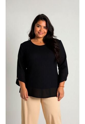 Blusa Para Mujer. Manga 3/4 Negro Marca L&H Ref. 5P612102 L&H