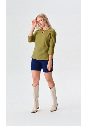 Blusa Para Mujer Manga 3/4 Verde Marca L&H Ref. 5P412269