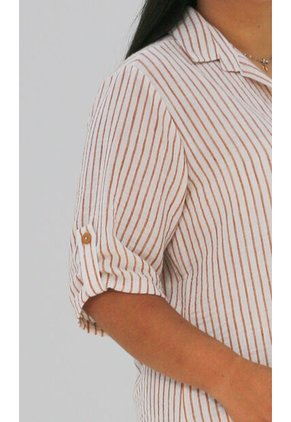 Bluson Para Mujer. Manga Corta Taupe Marca L&H Ref. 7D624020