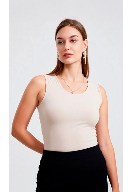Camiseta Para Mujer Manga Sisa Beige Marca L&H Ref. 1F409240
