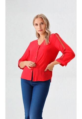 Blusa Para Mujer Manga 3/4 Rojo Marca L&H Ref. 1F412665 L&H