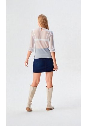 Blusa Para Mujer Manga 3/4 Blanco Marca L&H Ref. 5P412274