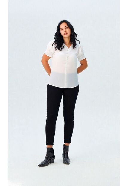 Blusa Para Mujer Manga Corta Crudo Marca L&H Ref. 5P412275