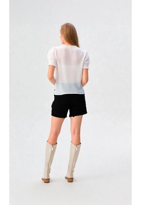 Blusa Para Mujer Manga Corta Crudo Marca L&H Ref. 5P412275