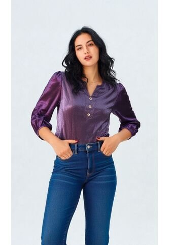 Blusa Para Mujer Manga 3/4 Morado Marca L&H Ref. 5P412272 L&H