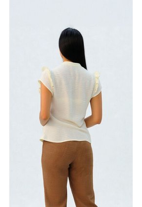 Blusa Para Mujer Manga Corta Crudo Marca L&H Ref. 5P412278