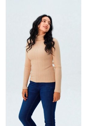 Camiseta Para Mujer Manga Larga Beige Marca L&H Ref. 1F409509